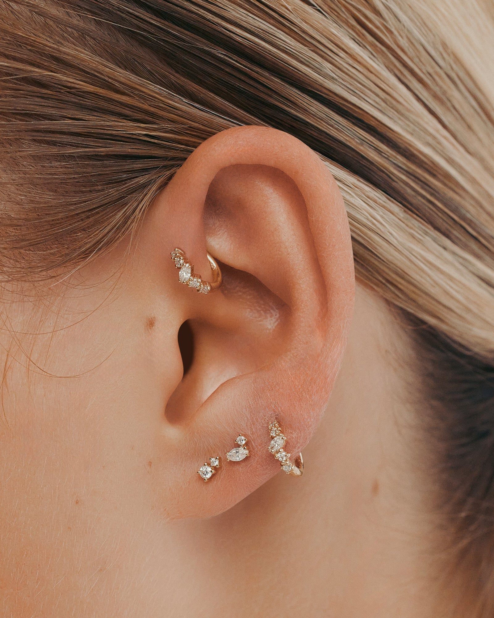 Fine Gossamer Hoop | 18 Karat Gold Natural Diamond | SARAH & SEBASTIAN