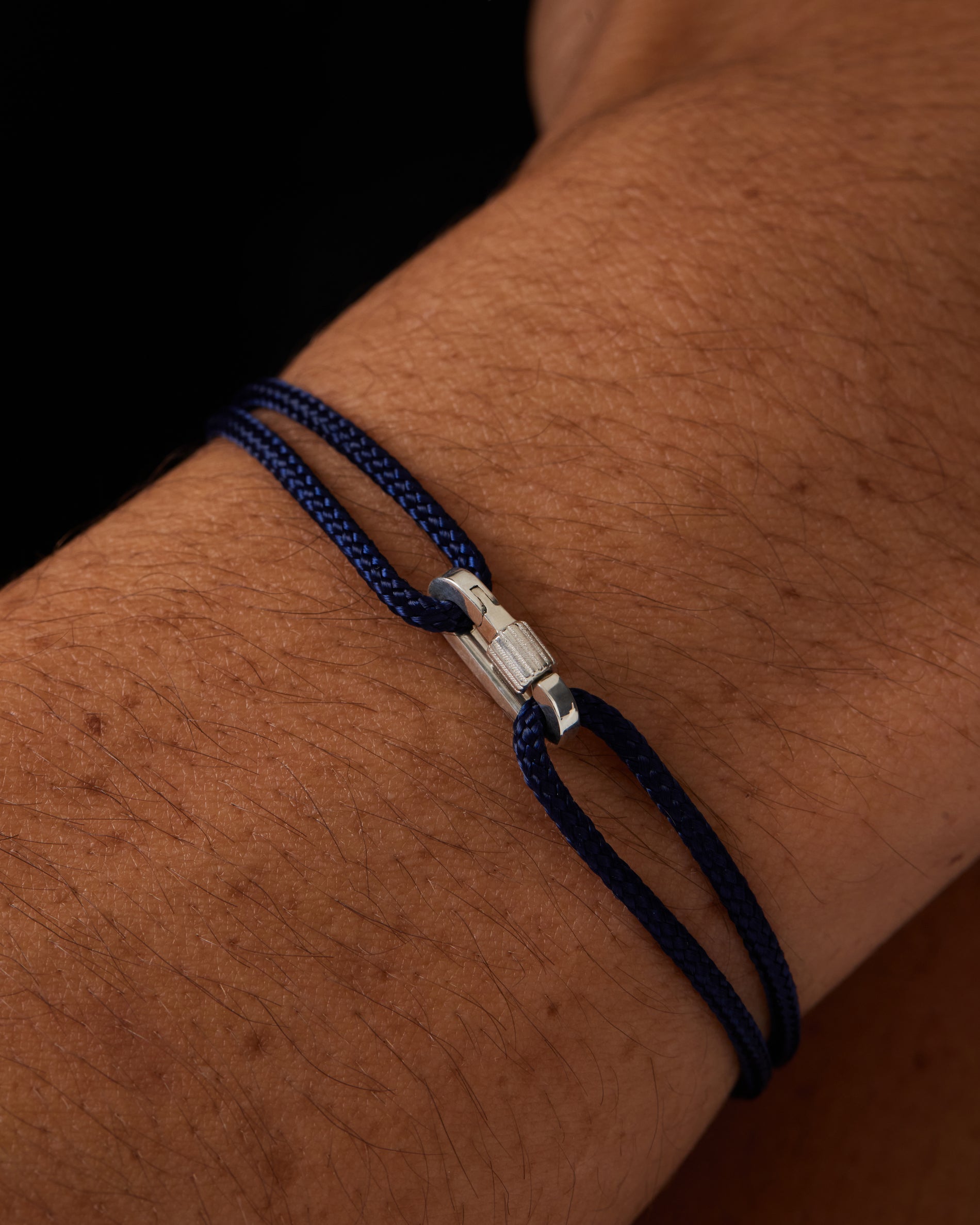 Sebastian Black Braided Cord Bracelet with Gold Clasp main image 1