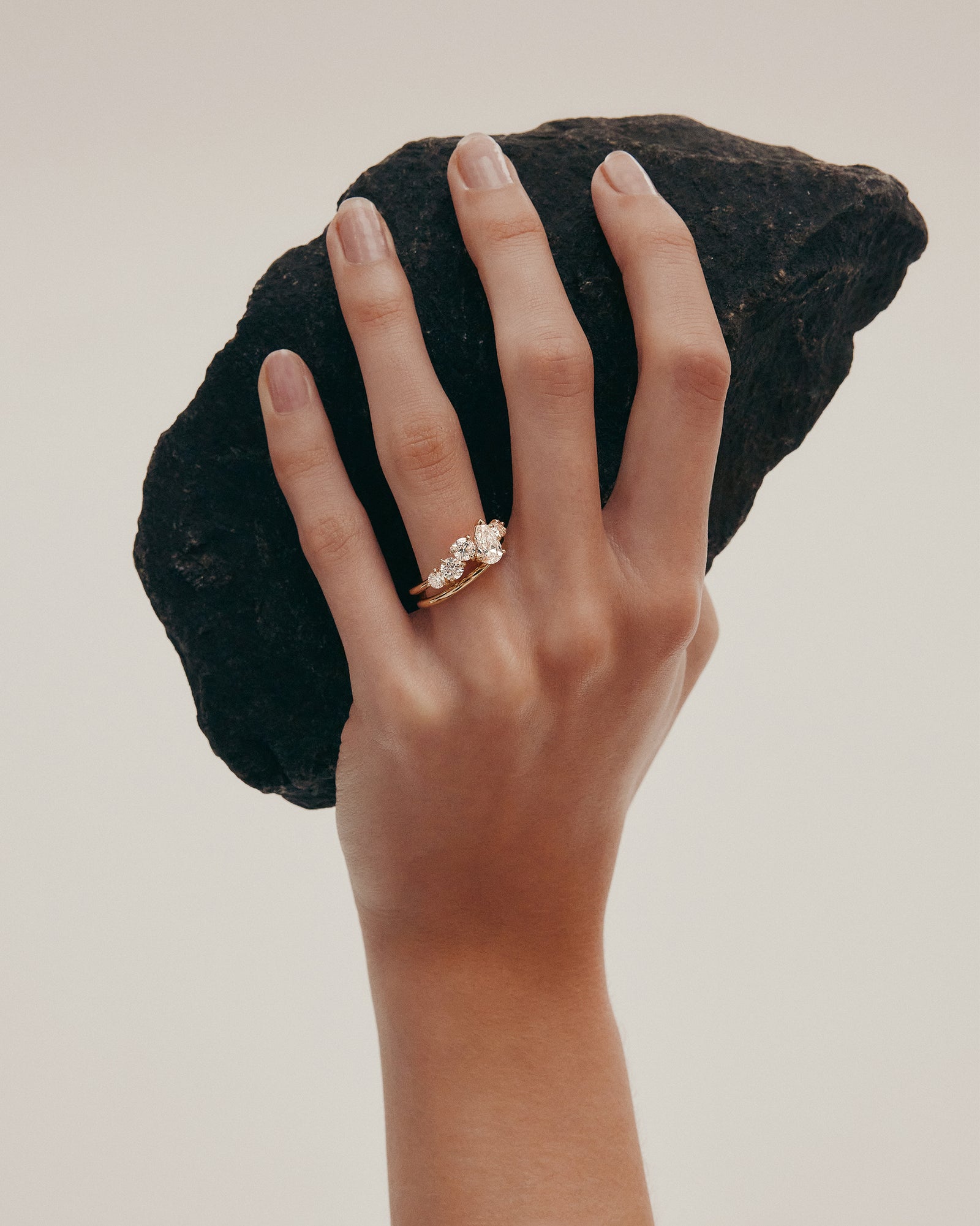 Multi Diamond Engagement Ring Yellow Gold SARAH SEBASTIAN