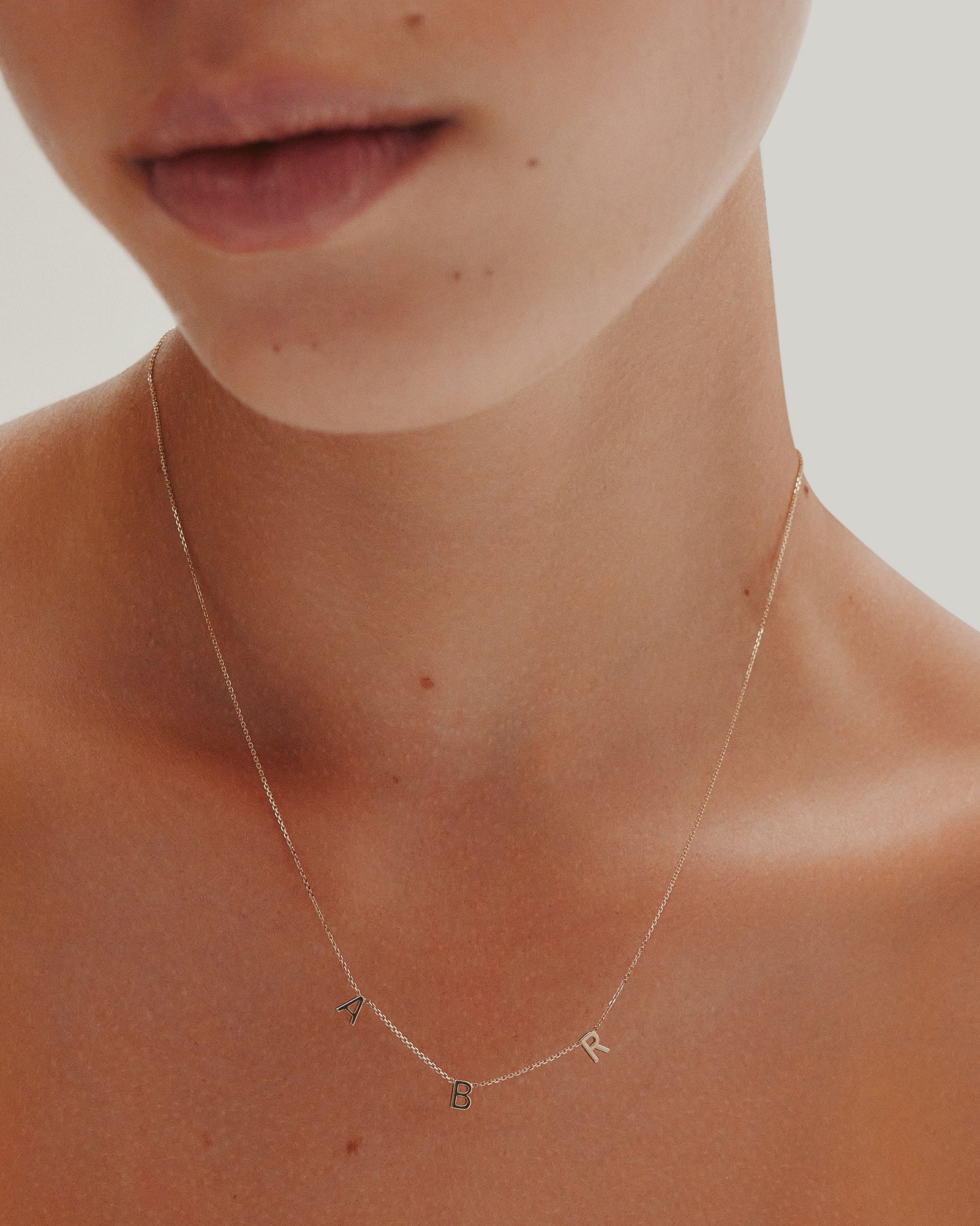 Personalised Letter Necklace 14K Yellow Gold — Gift For Her