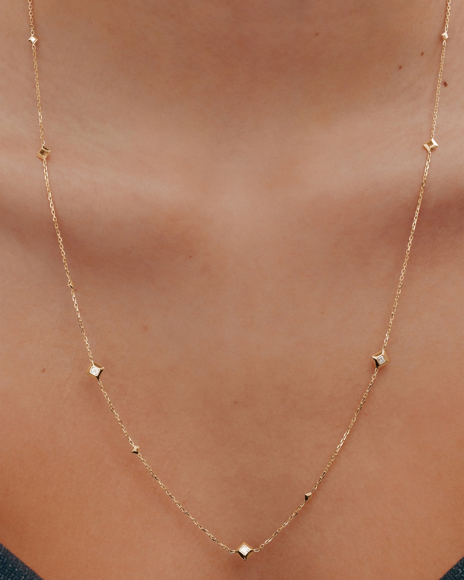 Zenith Station Necklace | Solid 18k Yellow Gold | Sarah