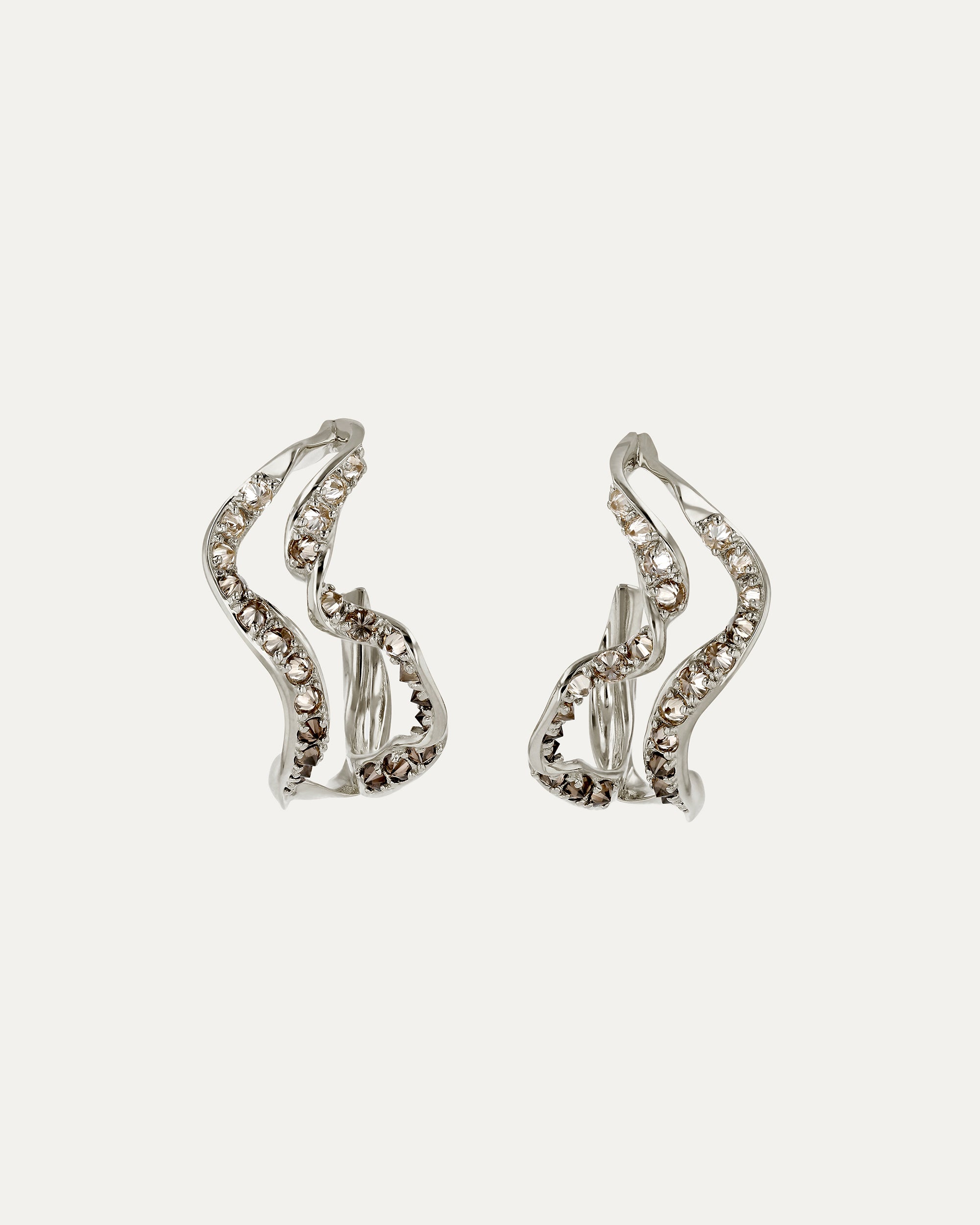 Golden Kelp Hoops | White Gold | Sarah & Sebastian – SARAH & SEBASTIAN