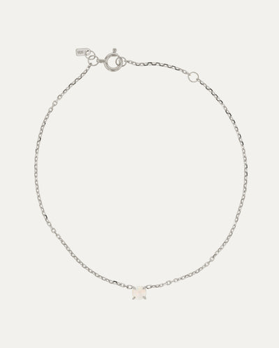 SARAH & SEBASTIAN The Opal Birthstone Bracelet in Silver — detail view