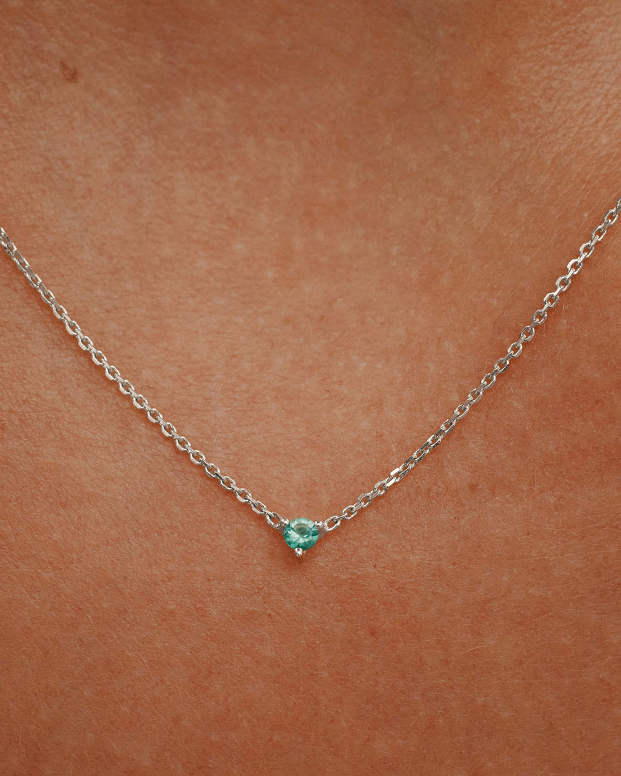 The Petite Emerald Birthstone Necklace – SARAH SEBASTIAN