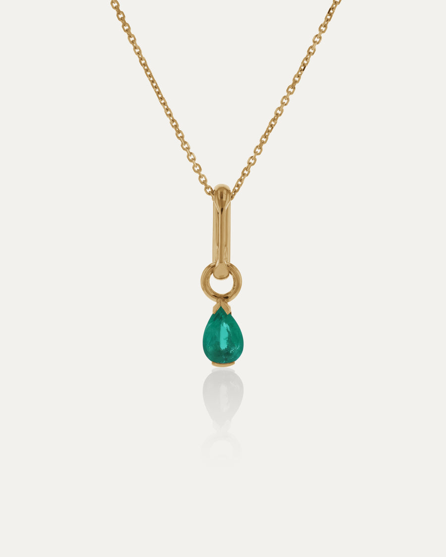 Petite Green Emerald Carabiner in 18k Gold | SARAH & SEBASTIAN