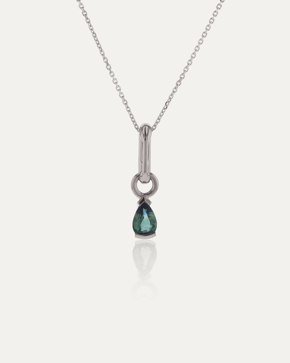 Petite Teal Sapphire Carabiner & Necklace