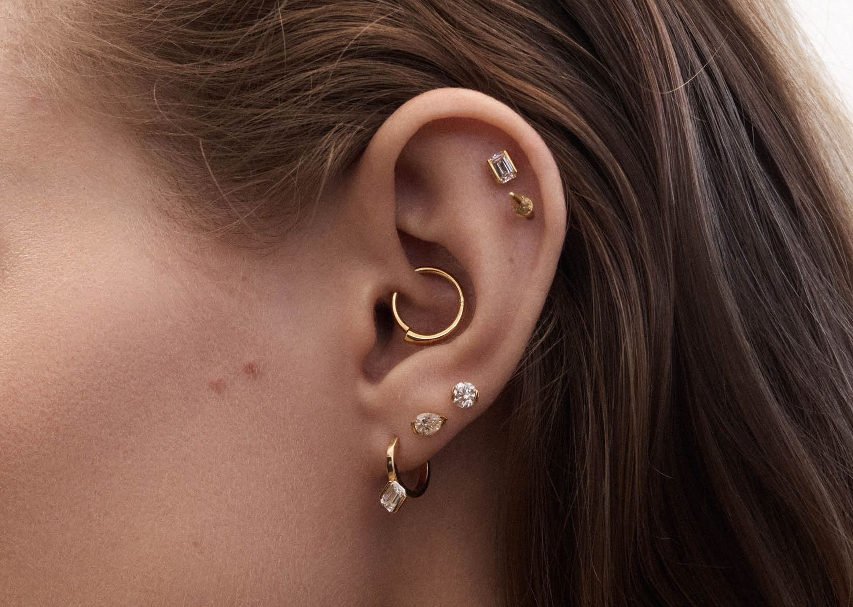 Cartilage Earring Piercing, 14K White Gold Hoop, Best Earrings – AMYO  Jewelry