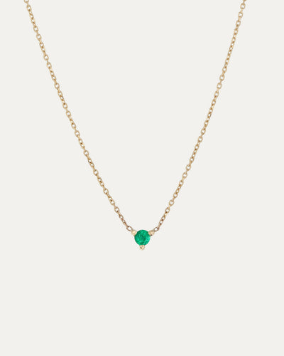 The Petite Emerald Birthstone Necklace