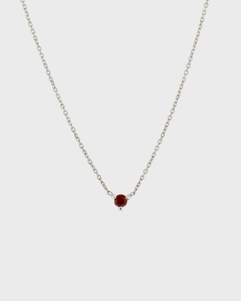 The Petite Garnet Birthstone Necklace by Sarah & Sebastian