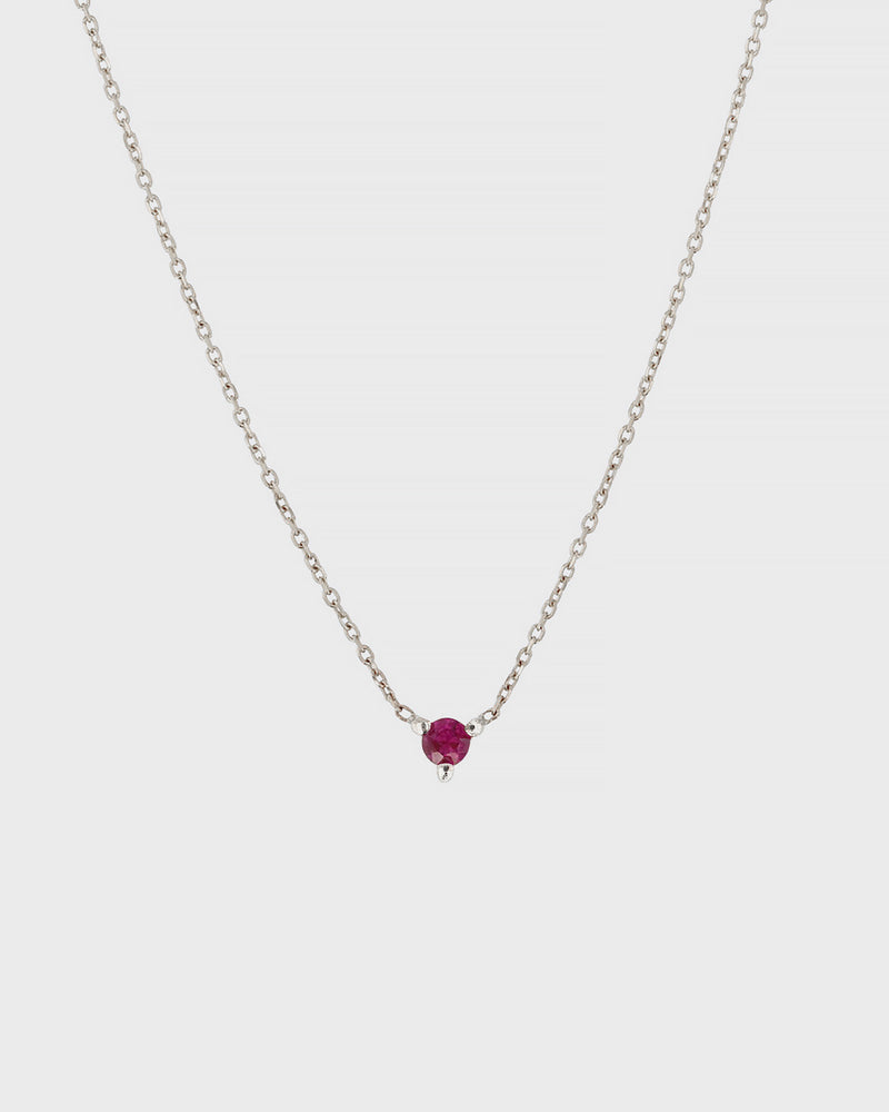 The Petite Ruby Birthstone Necklace by Sarah & Sebastian