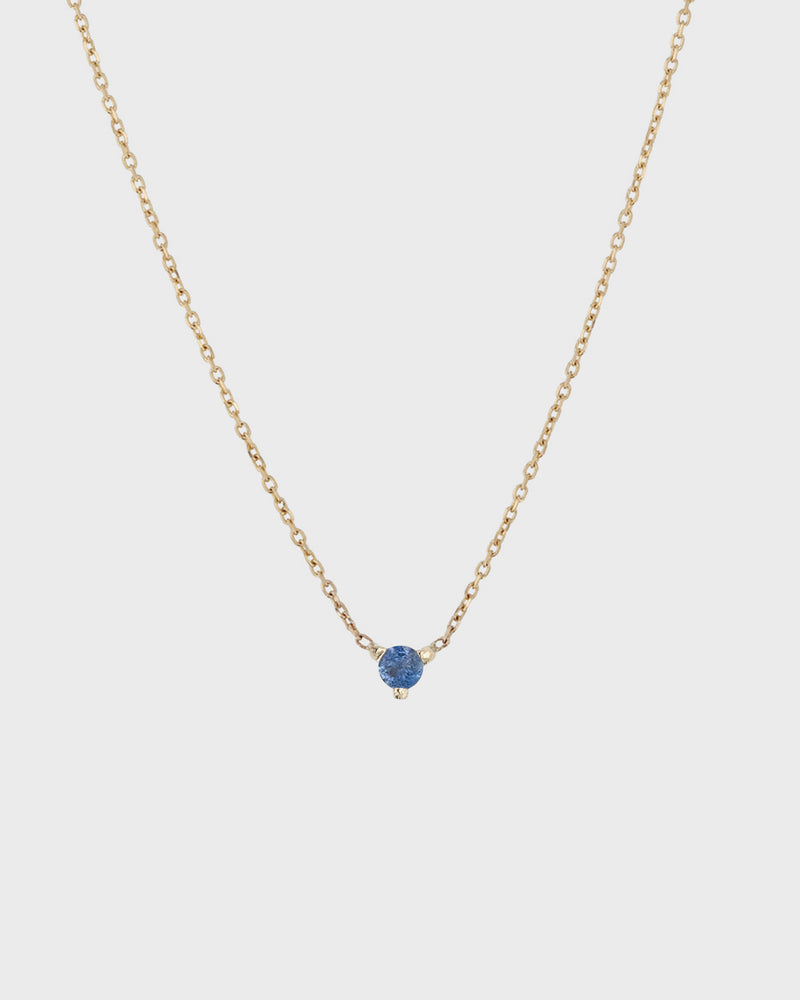 The Petite Sapphire Birthstone Necklace Yellow Gold Sarah