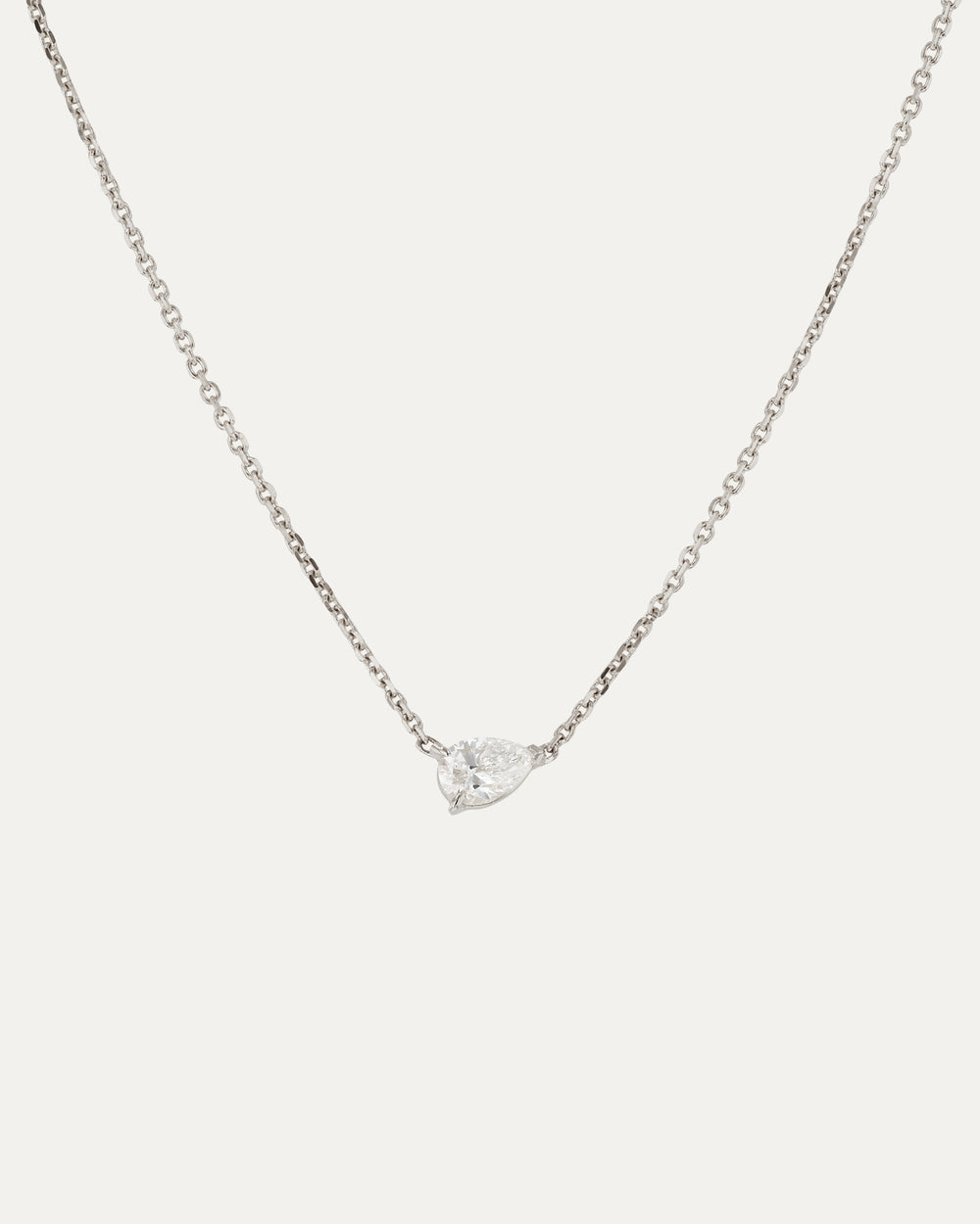 Solitaire Pear Diamond Necklace