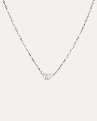 Solitaire Pear Diamond Necklace