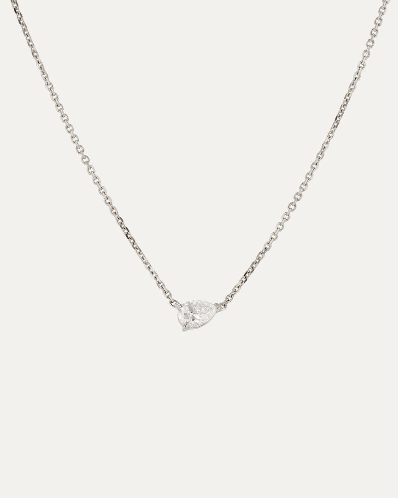 Solitaire Pear Diamond Necklace