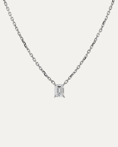 Solitaire Emerald Diamond Necklace by Sarah & Sebastian