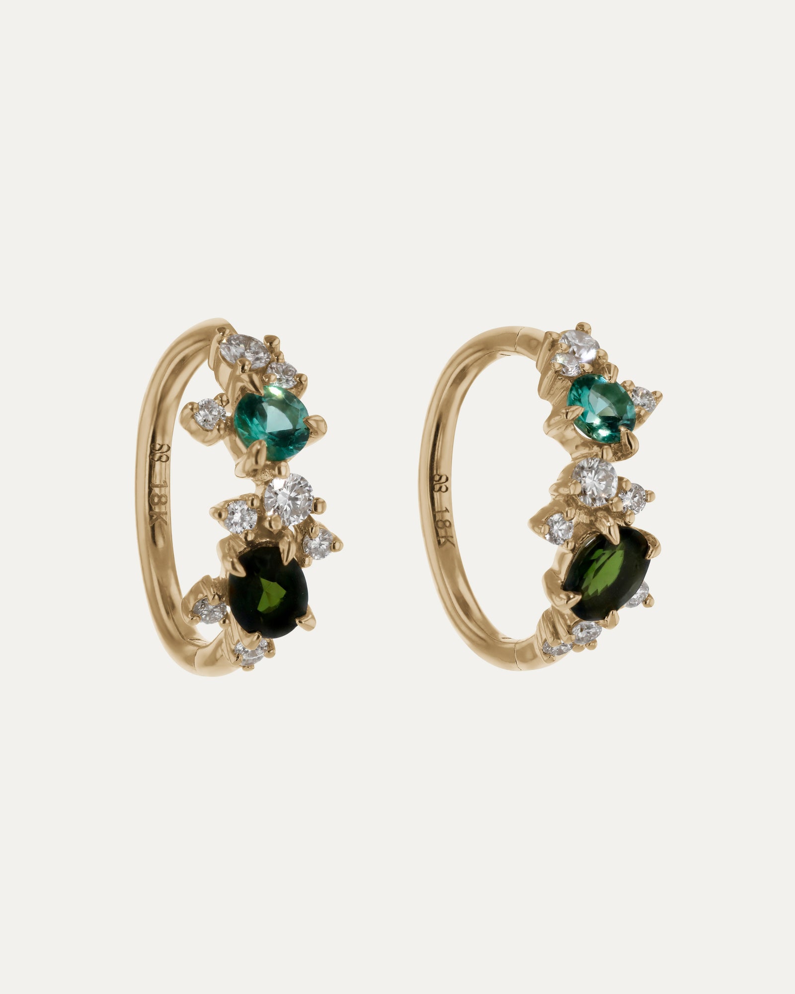 Verdigris Cluster Hoops | Yellow Gold | Sarah & Sebastian – SARAH 