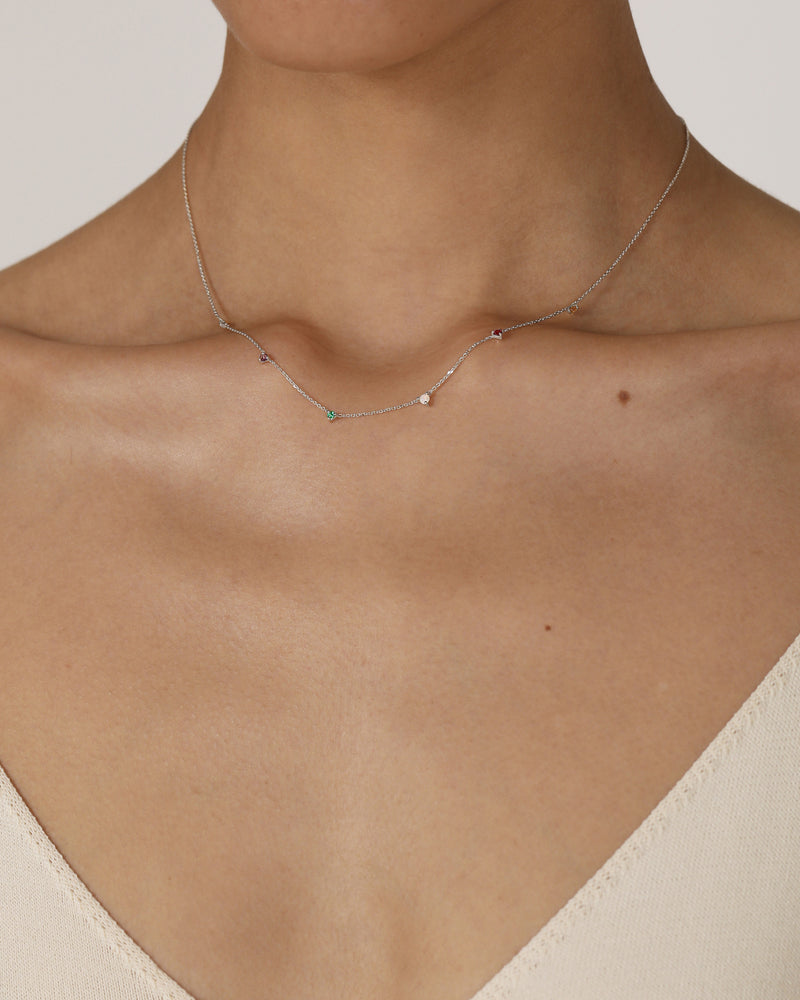 Birthstone Necklace White Gold SARAH SEBASTIAN