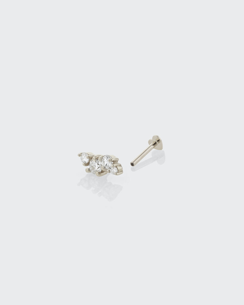 Diamond Gravity Cartilage Piercing Stud Platinum | Sarah & Sebastian