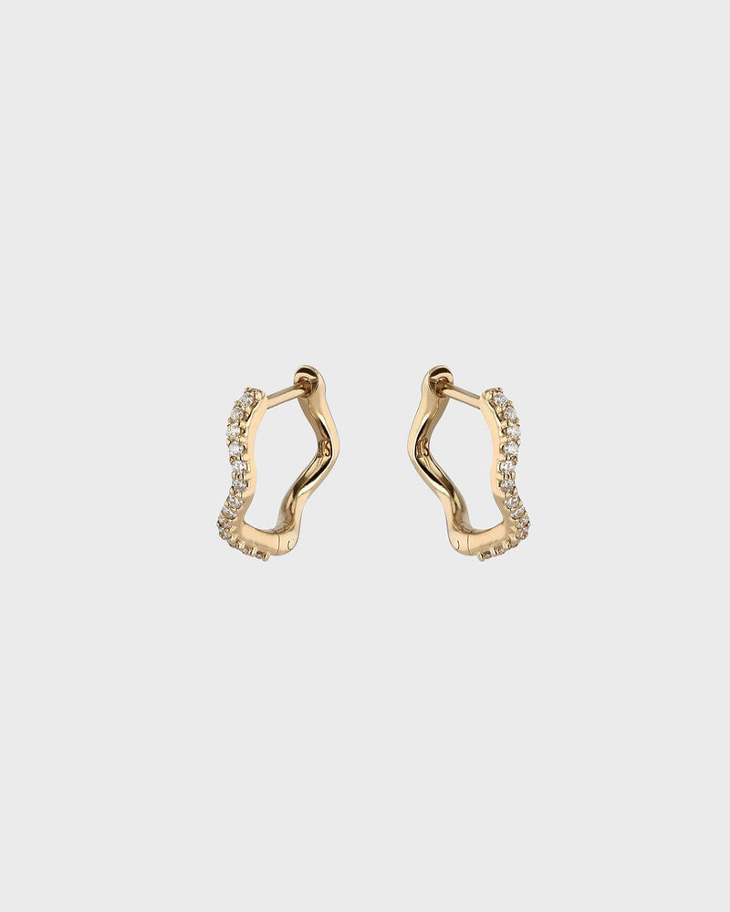 Demi Wave Hoop Earrings Gold | Sarah & Sebastian