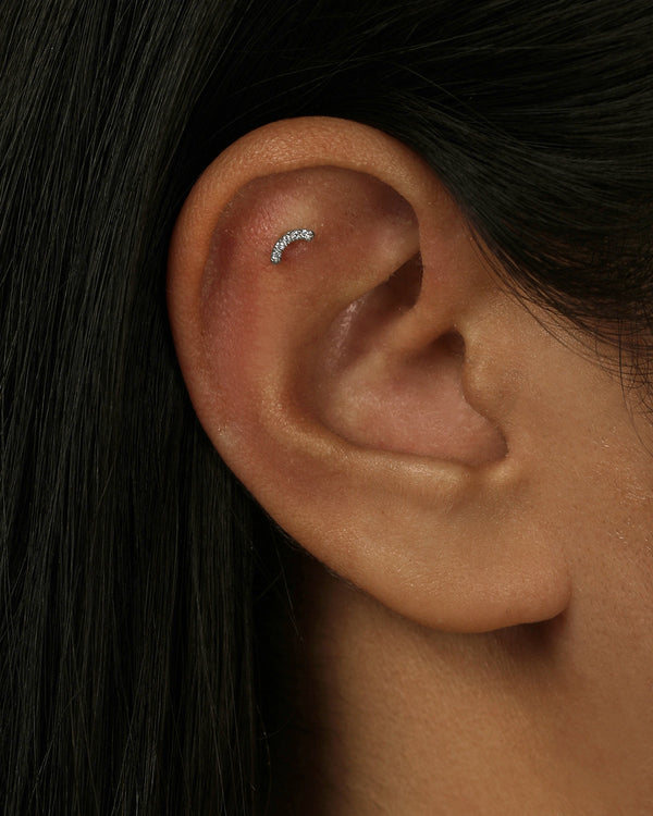 Diamond Curve Cartilage Earring Gold | Sarah & Sebastian onBody
