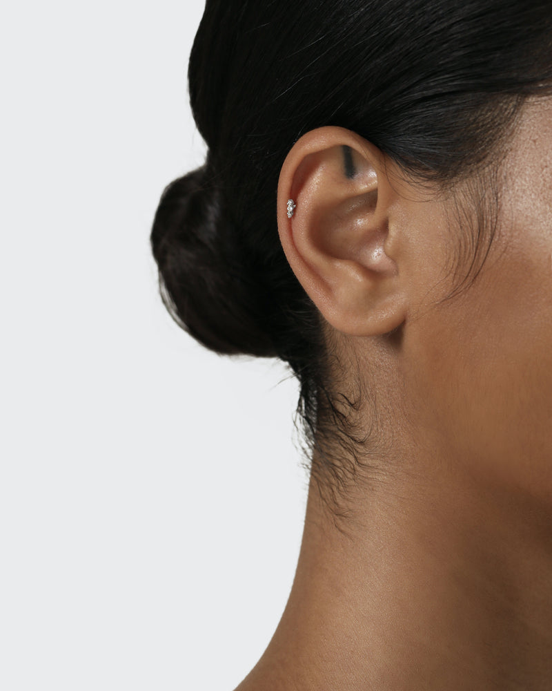 Diamond Row Cartilage Earring Platinum | Sarah & Sebastian