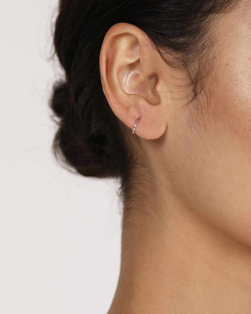 Fine Hoop Earrings White Gold | Sarah & Sebastian