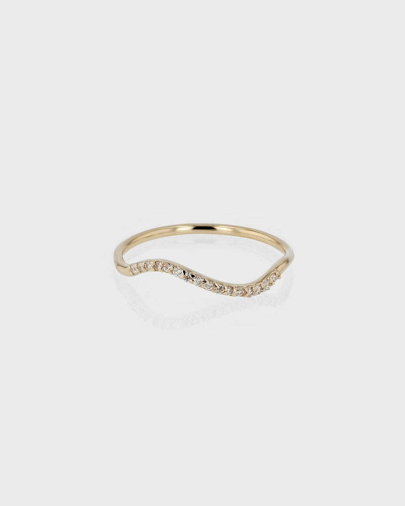 Fine Wave Diamond Ring Gold | Sarah & Sebastian