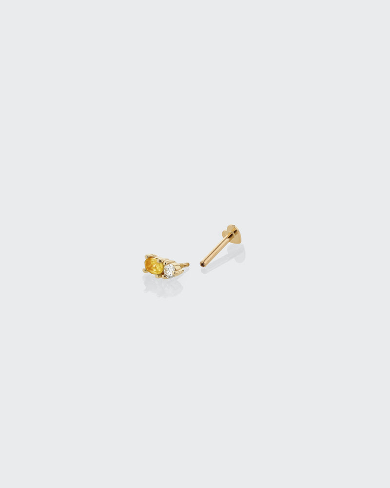 Micro Sand Diamond Citrine Cartilage Earring Gold | Sarah & Sebastian