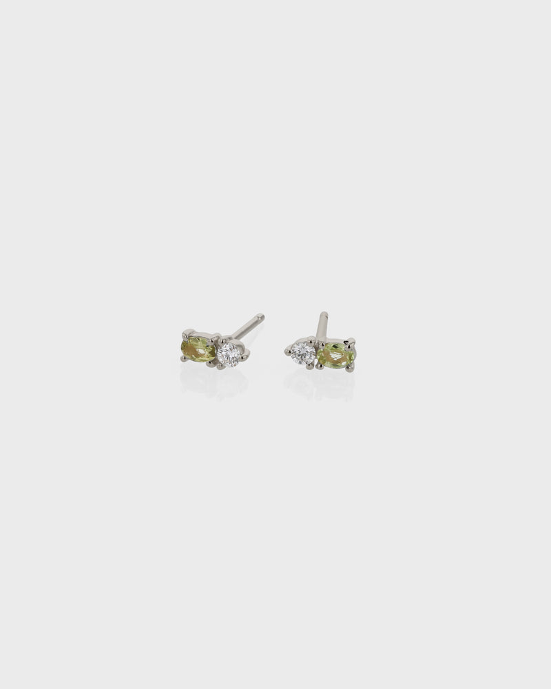 Micro Sand Diamond Peridot Earrings Gold | Sarah & Sebastian
