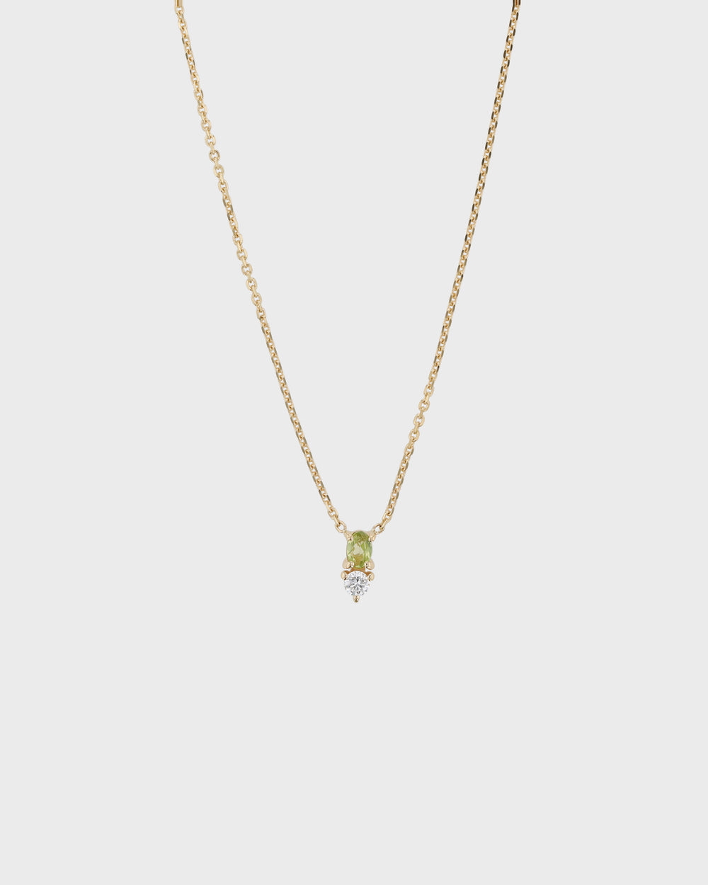Micro Sand Diamond Peridot Necklace Gold | Sarah & Sebastian