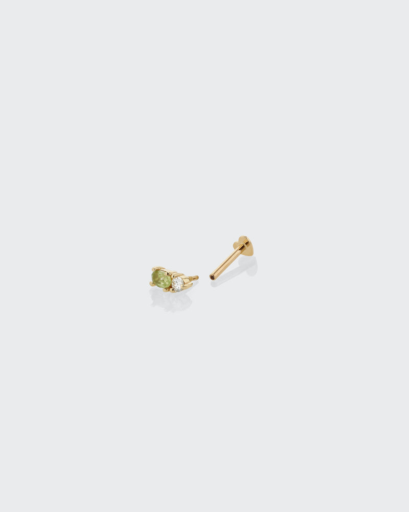 Micro Sand Diamond Peridot Cartilage Earring Gold | Sarah & Sebastian
