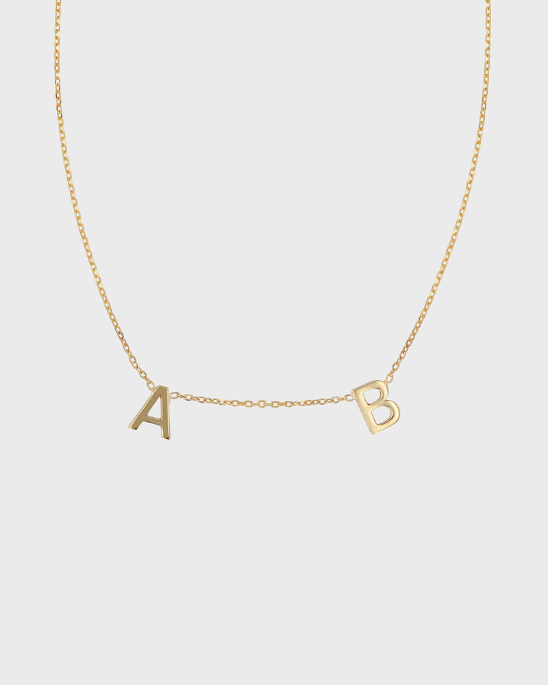 Multi Petite Letter Necklace Gold | Sarah & Sebastian