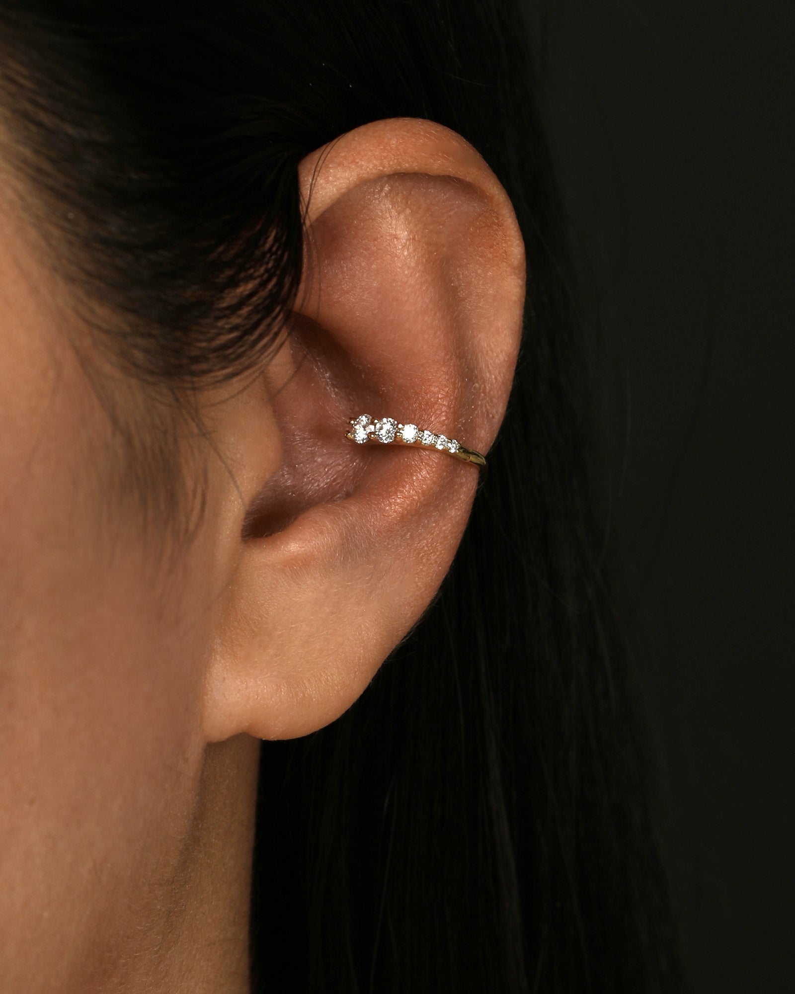 Ouroboros Diamond Conch Earring Yellow Gold Sarah Sebastian