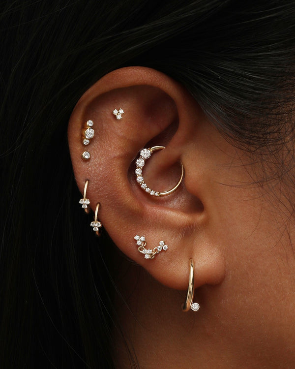 Ouroboros Diamond Daith Earring Gold | Sarah & Sebastian onBody