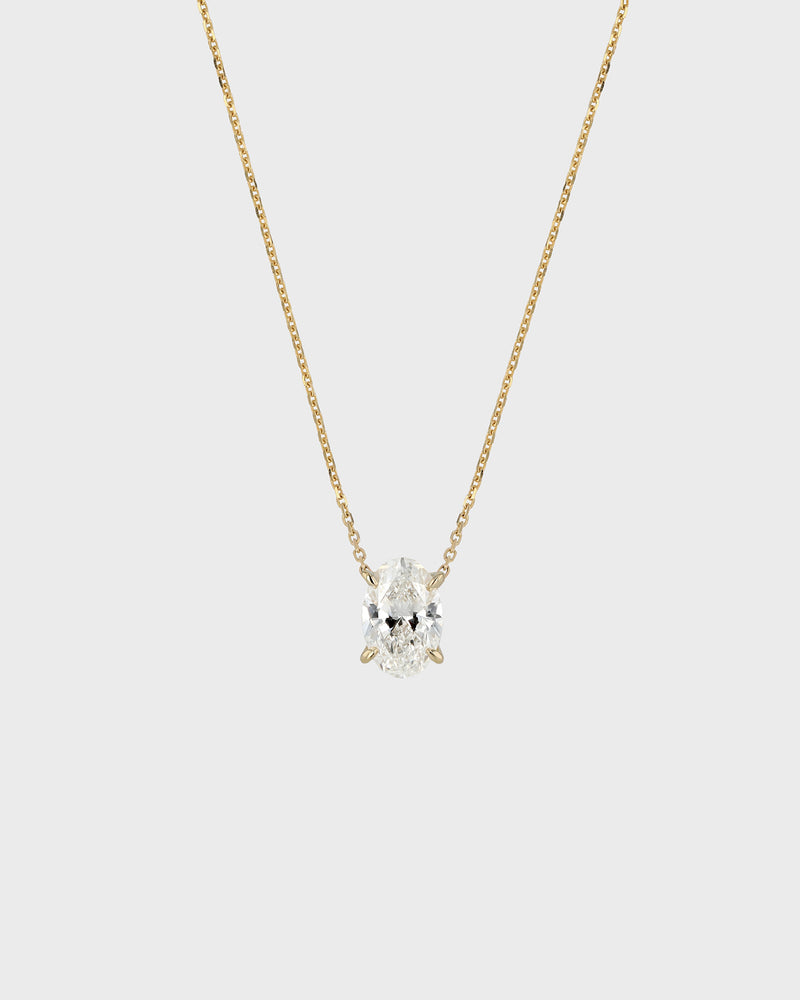 Oval Diamond Necklace Yellow Gold | Sarah & Sebastian