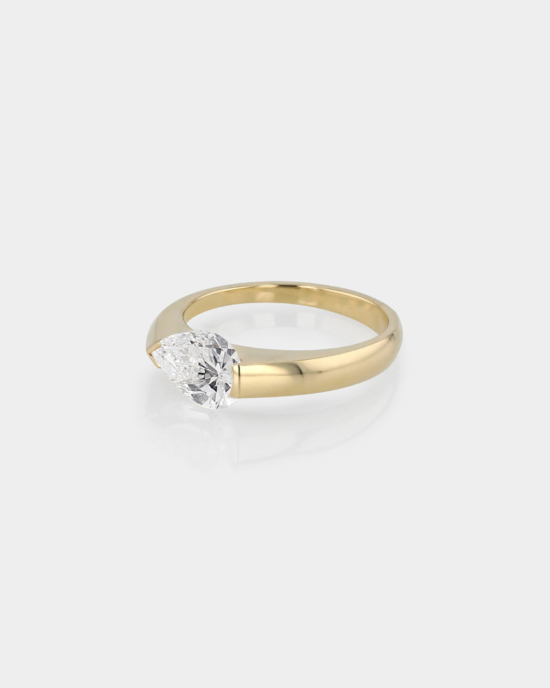 Suspense Pear Diamond Ring Gold by Sarah & Sebastian
