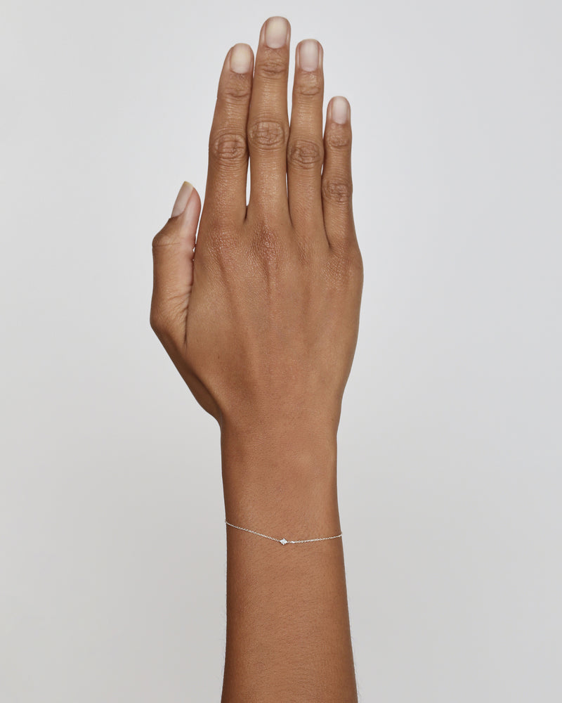 Fine Rhombus Diamond Bracelet White Gold | Sarah & Sebastian