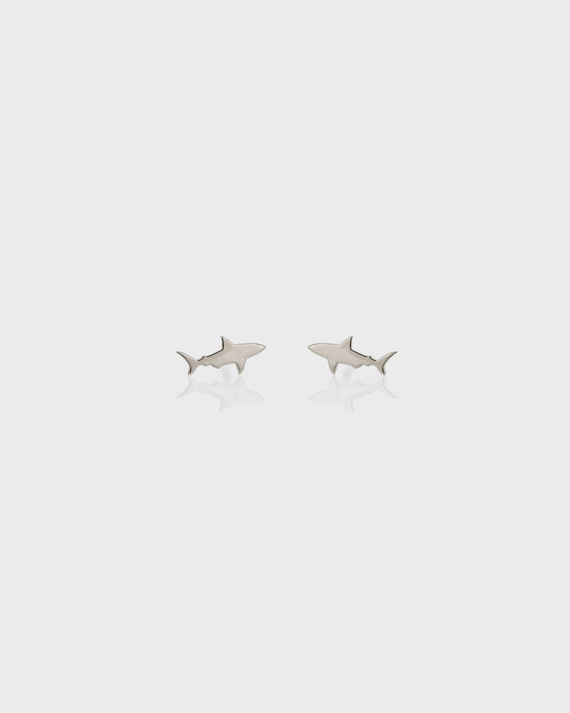 Shark Earrings Silver | Sarah & Sebastian