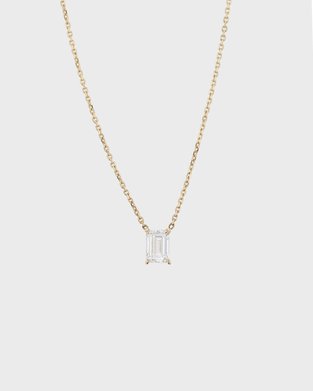 Solitaire Emerald Diamond Necklace Gold | Sarah & Sebastian