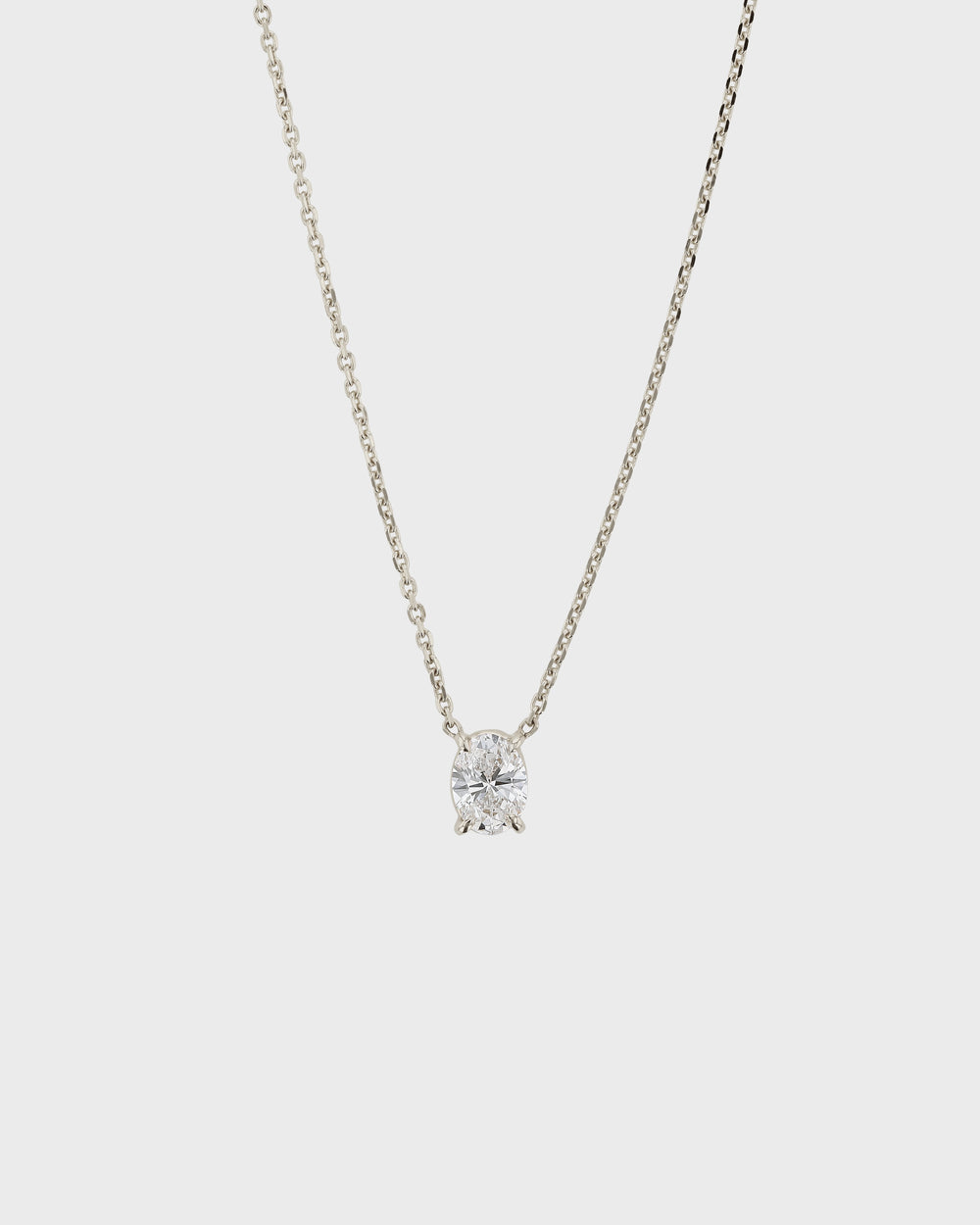 Solitaire Oval Diamond Necklace Gold | Sarah & Sebastian