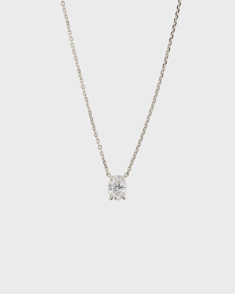 Solitaire Oval Diamond Necklace Gold | Sarah & Sebastian
