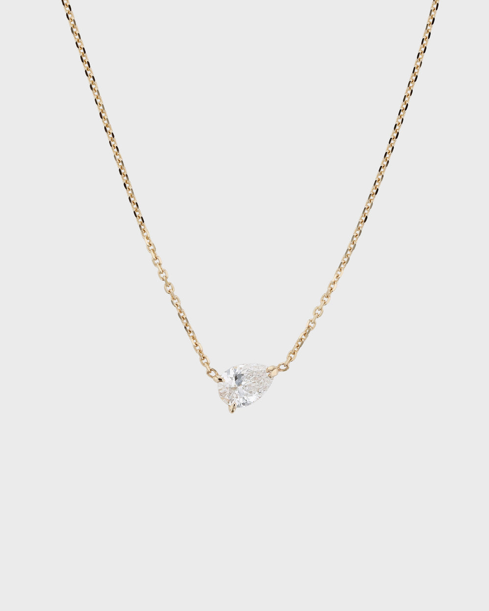 Solitaire Pear Diamond Necklace Gold | Sarah & Sebastian