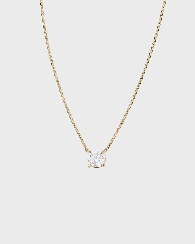 Solitaire Round Diamond Necklace Gold | Sarah & Sebastian
