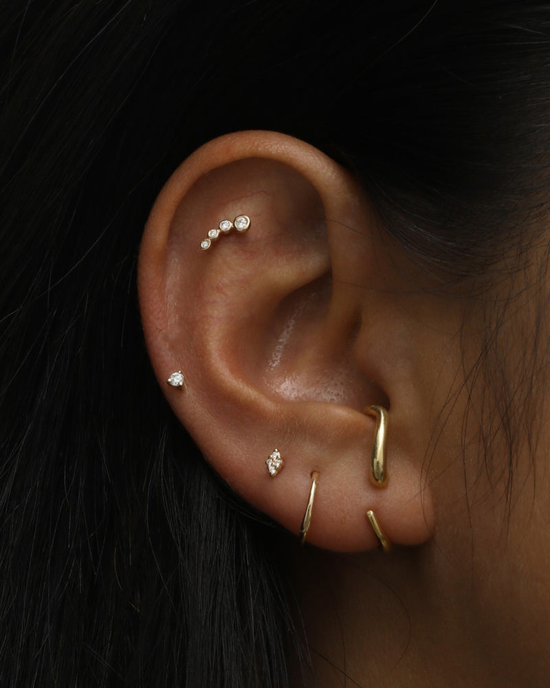 Bloom Diamond Cartilage Earring Yellow Gold | Sarah & Sebastian onBody