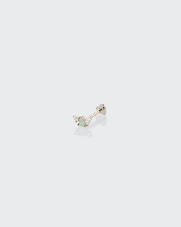 Tiny Chroma Opal Cartilage Earring Platinum | Sarah & Sebastian