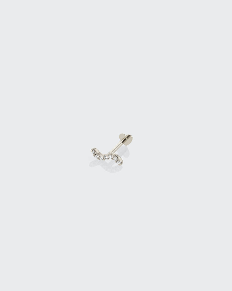 Tiny Wave Cartilage Earring Stud Platinum | Sarah & Sebastian