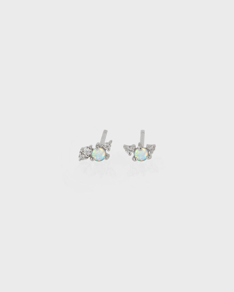 Tiny Chroma Opal Earrings White Gold | Sarah & Sebastian
