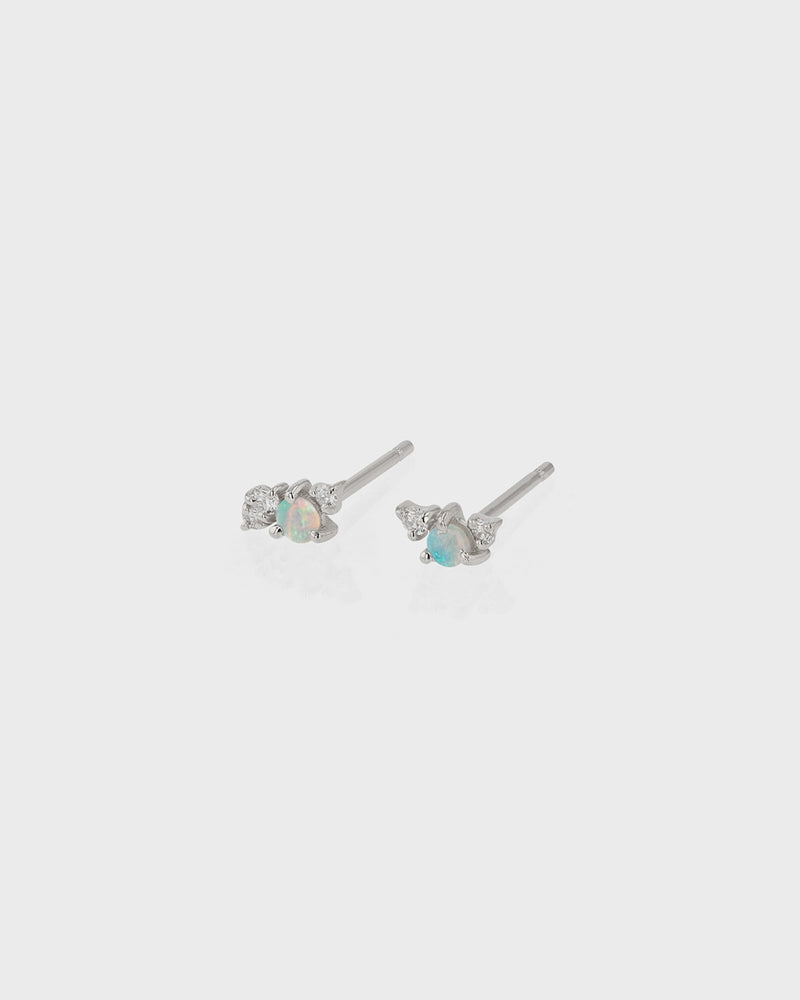 Tiny Chroma Opal Earrings White Gold | Sarah & Sebastian