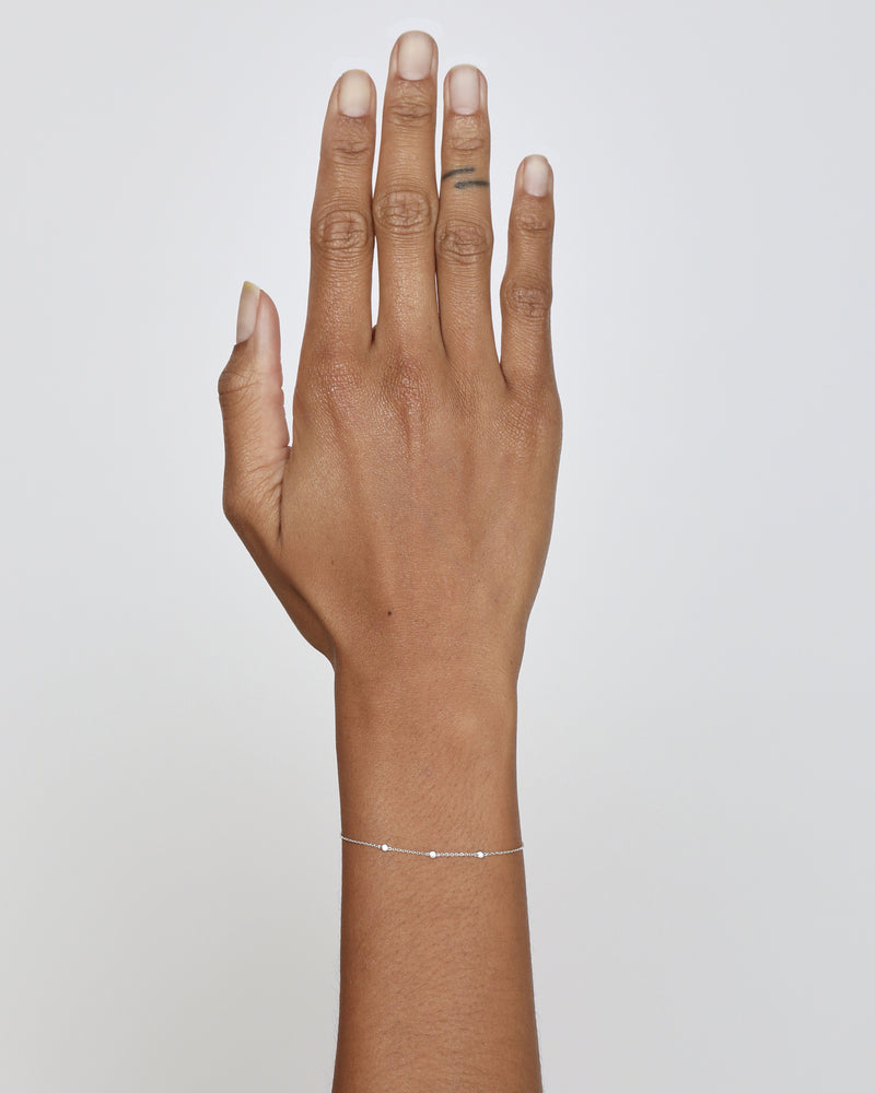 Tiny Lunette Diamond Bracelet White Gold | Sarah & Sebastian