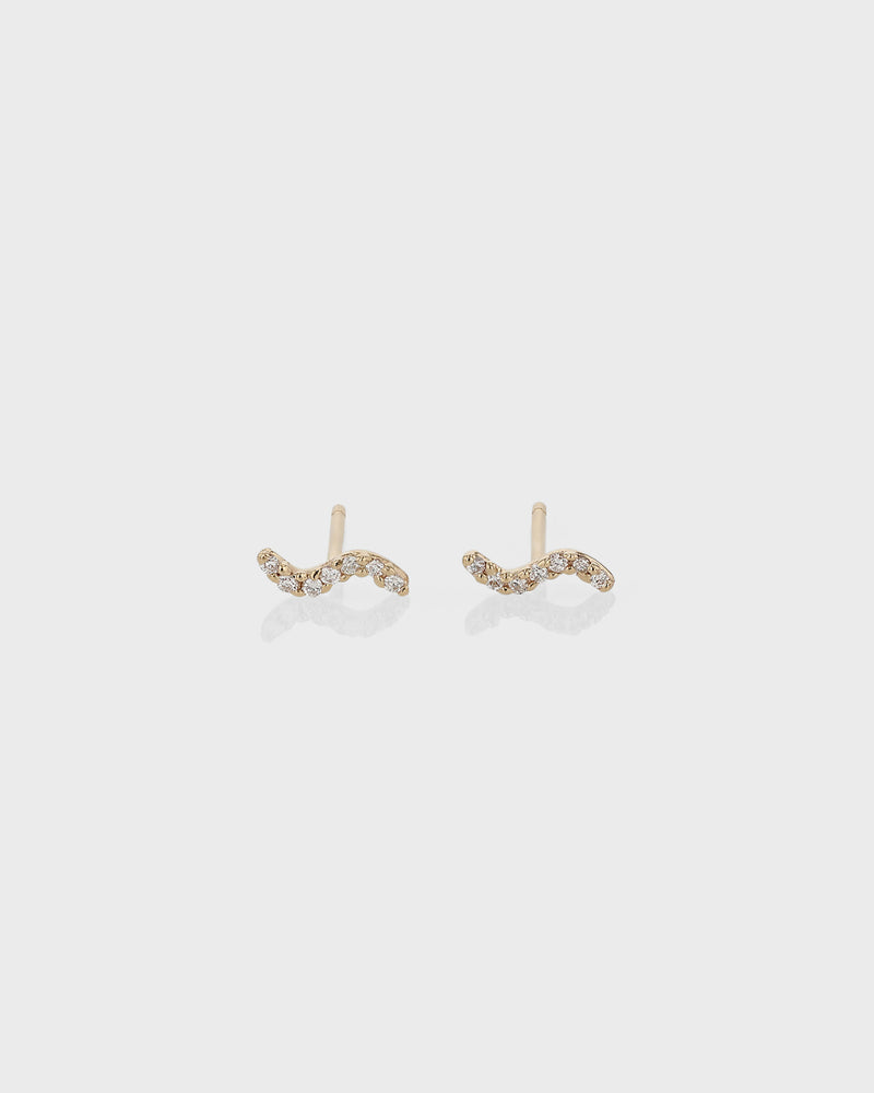 Tiny Wave Diamond Earrings Gold | Sarah & Sebastian